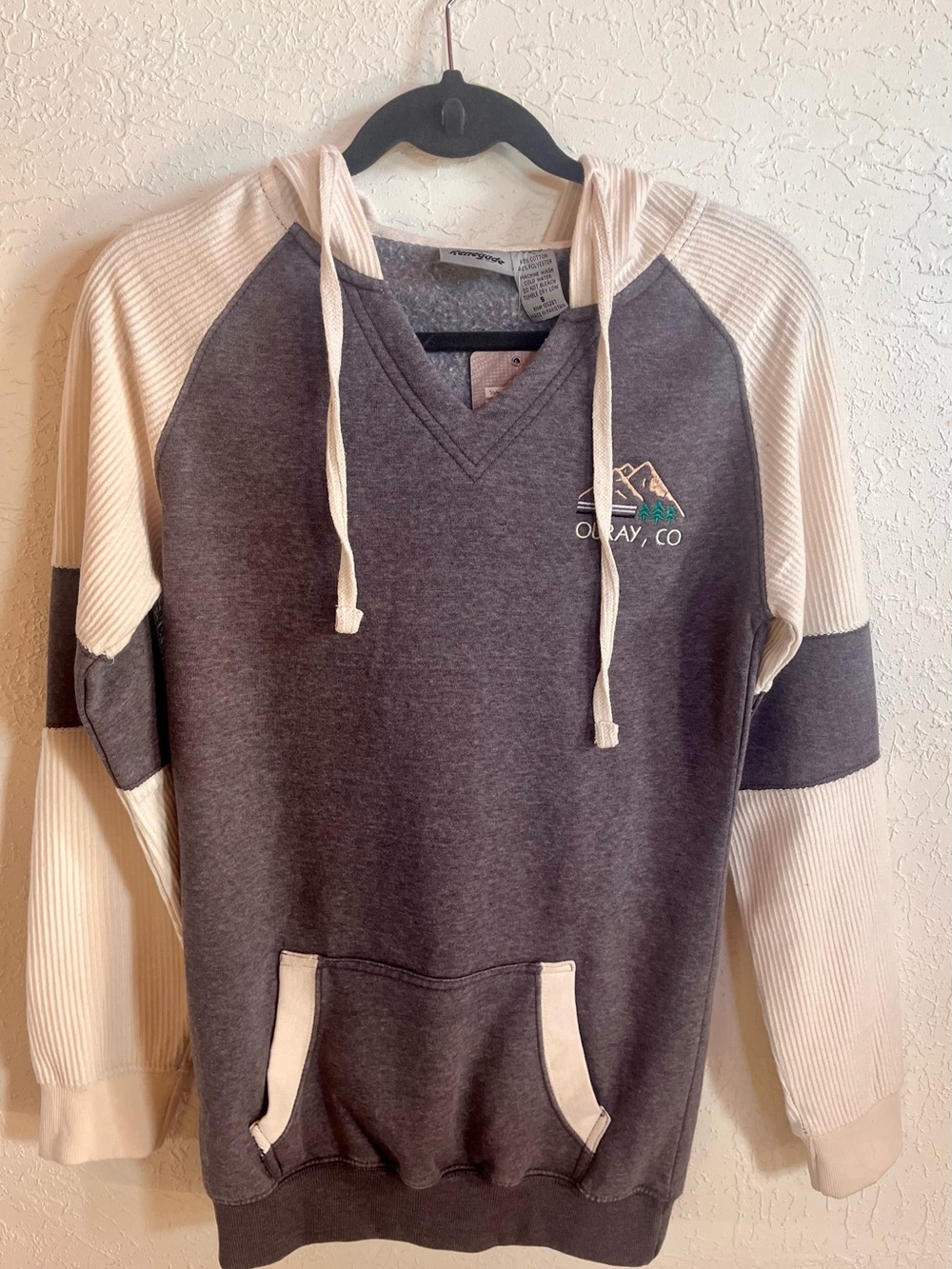 Women's Charcoal & Cream Hoodie Sweater